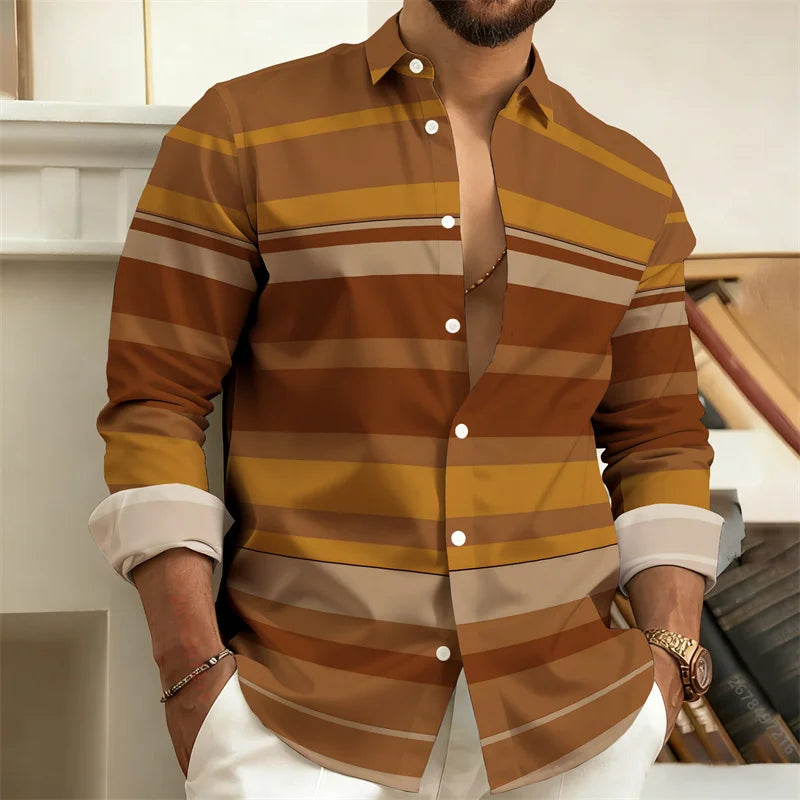 Men's Striped Casual Shirt – Stylish Outdoor Comfort 9