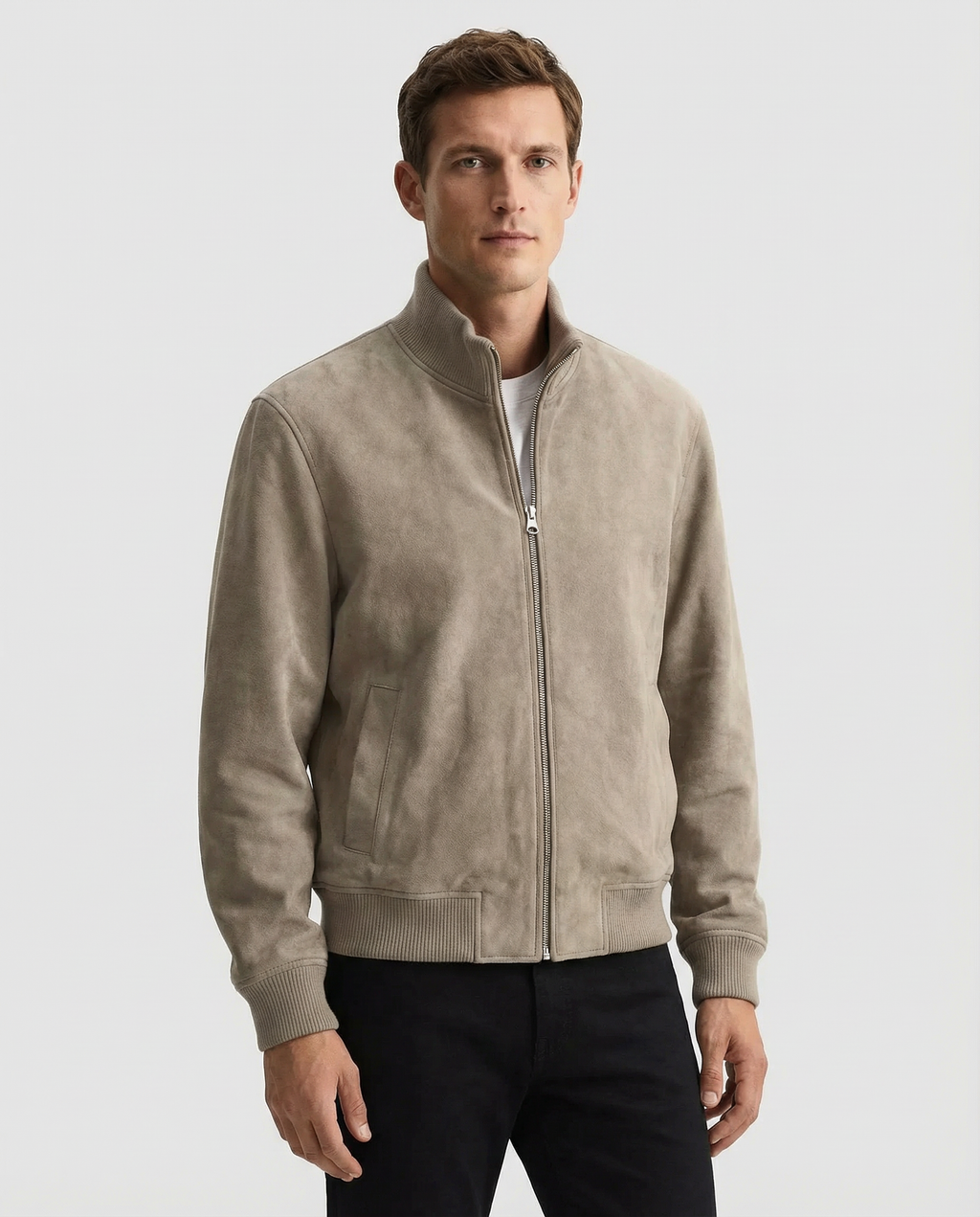 Men's Suede Jacket – Stylish Slim Fit Outerwear for Casual Business Wear 1