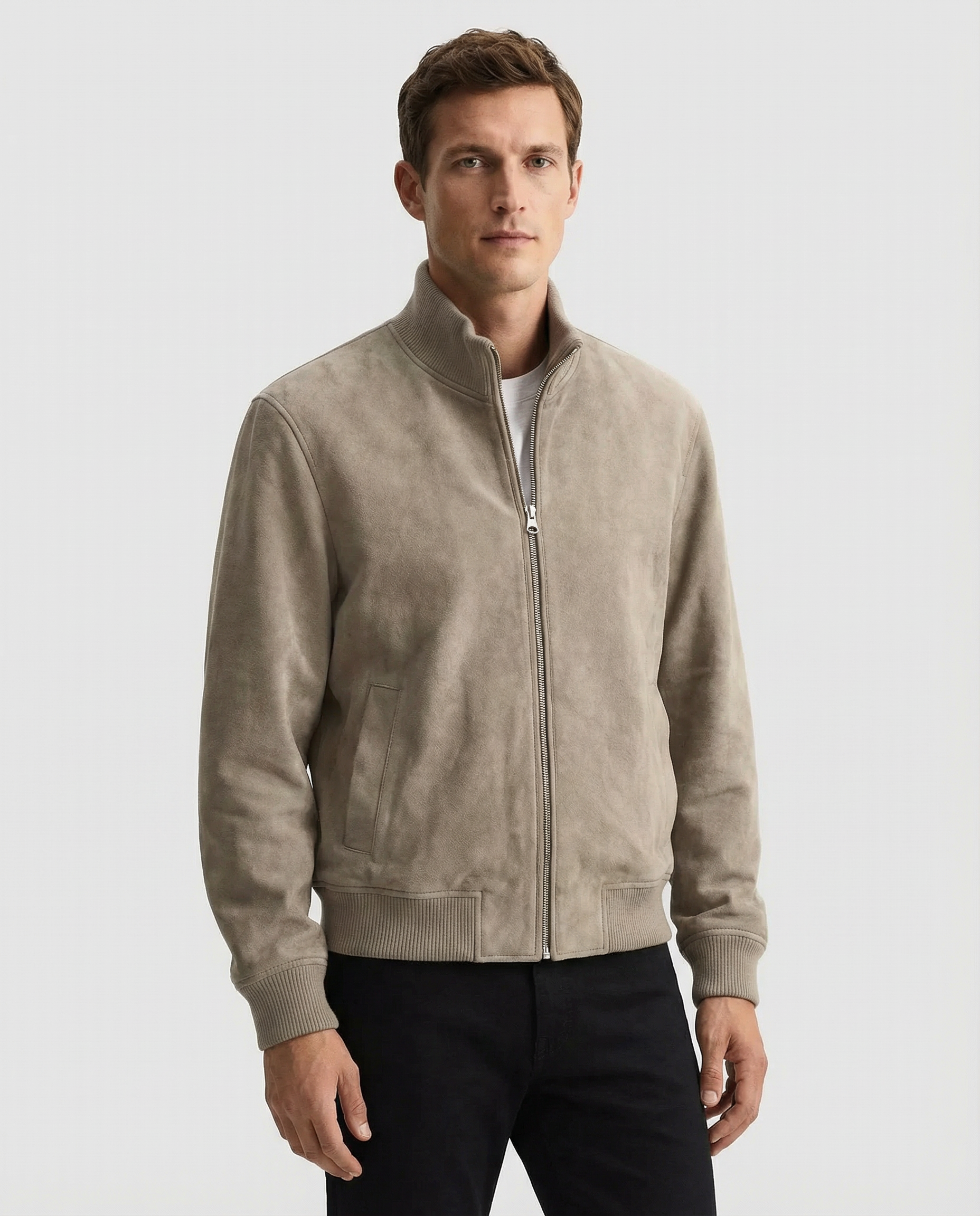Men's Suede Jacket – Stylish Slim Fit Outerwear for Casual Business Wear 1