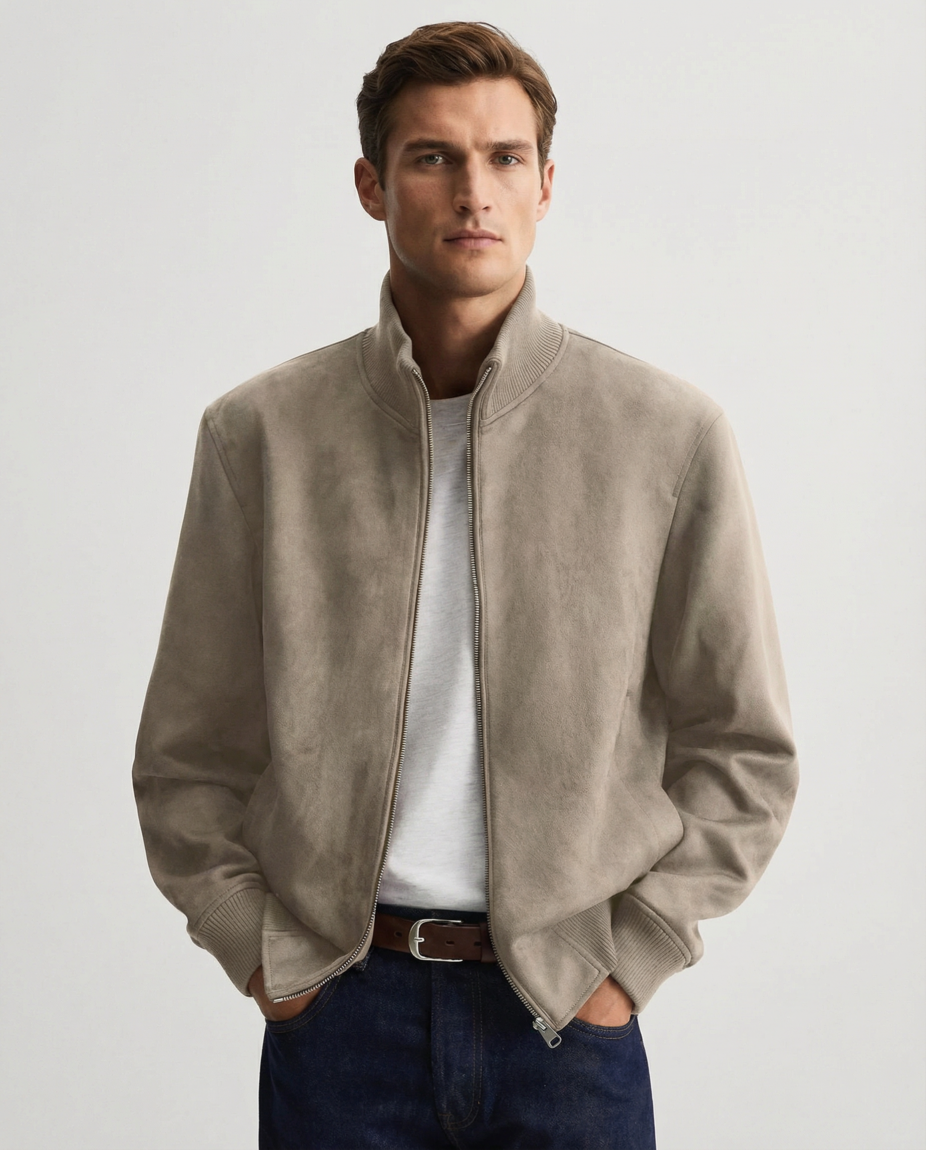 Men's Suede Jacket – Stylish Slim Fit Outerwear for Casual Business Wear 2