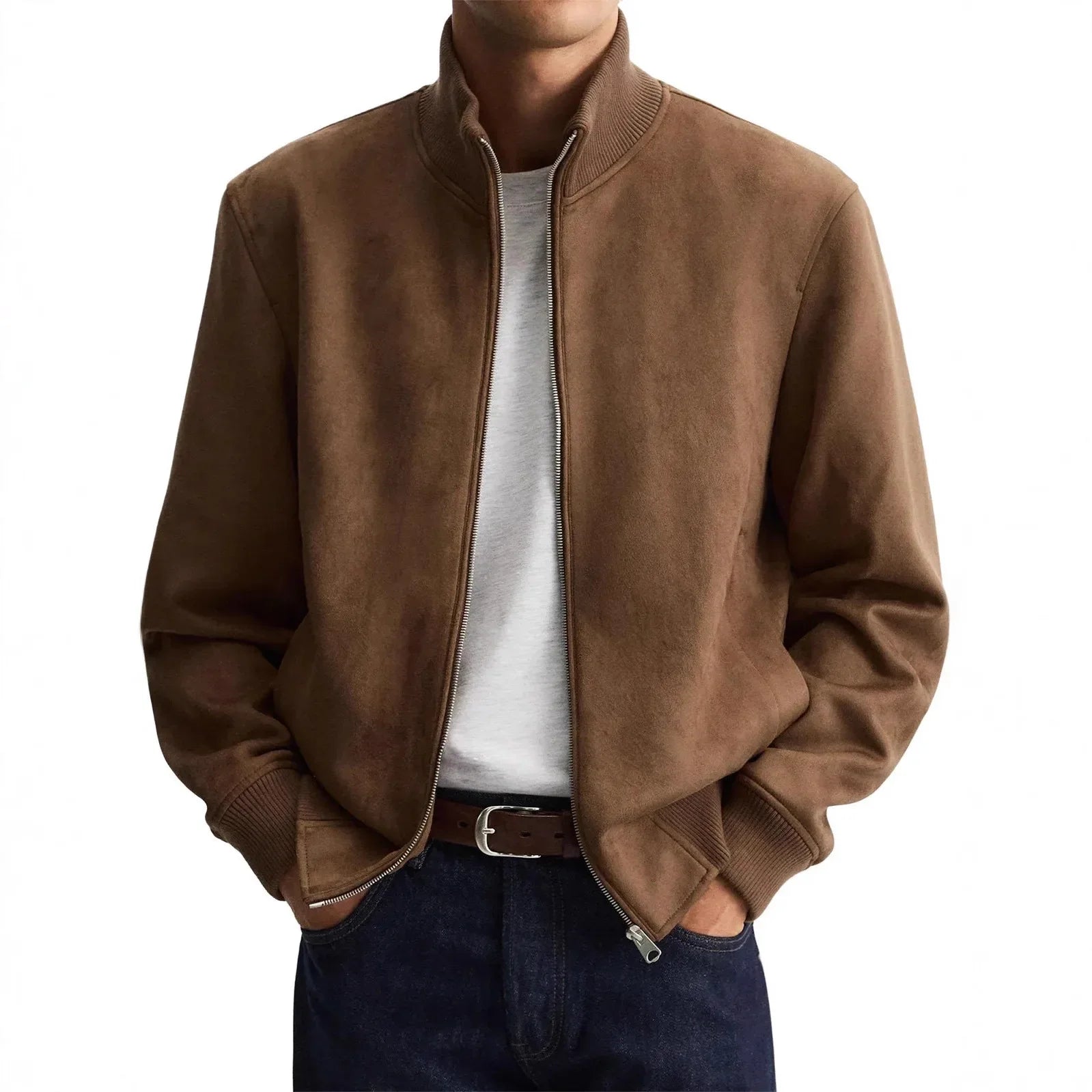 Men's Suede Jacket – Stylish Slim Fit Outerwear for Casual Business Wear 4