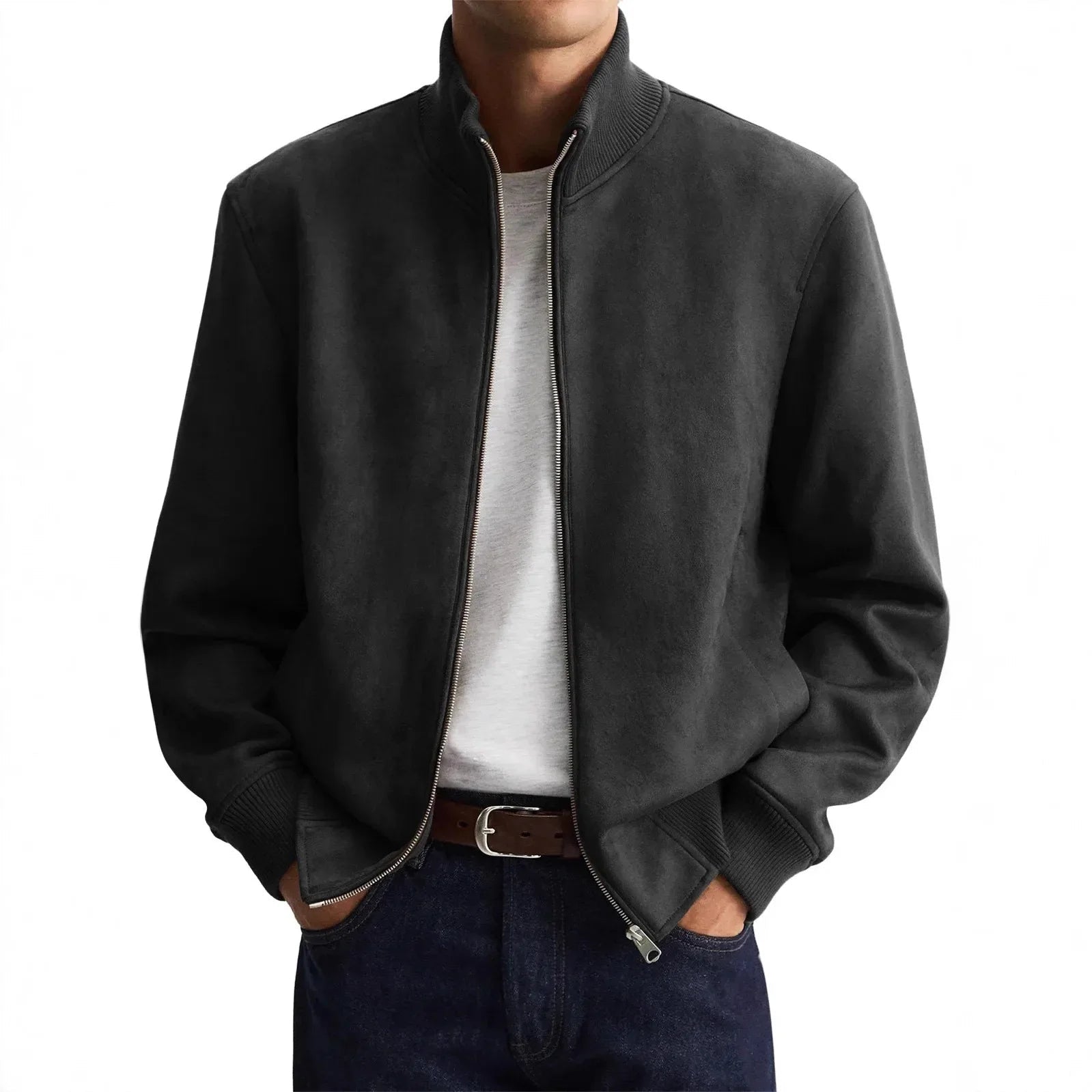 Men's Suede Jacket – Stylish Slim Fit Outerwear for Casual Business Wear 5