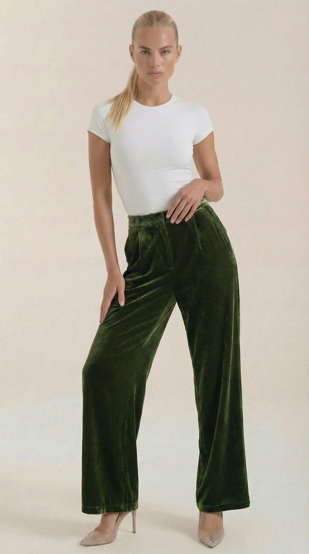 Nadine Velvet Wide Leg Pants 0