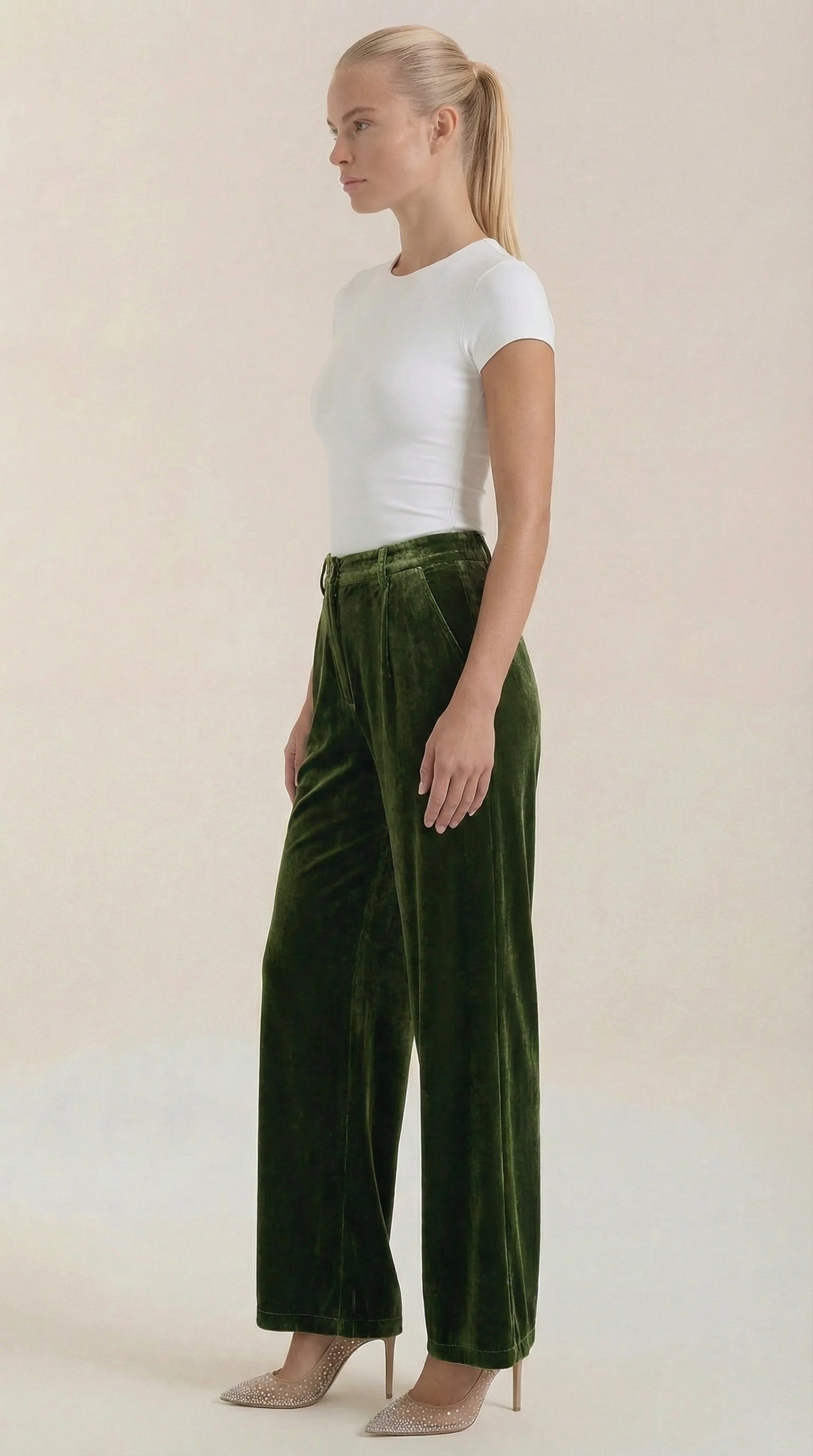 Nadine Velvet Wide Leg Pants 1