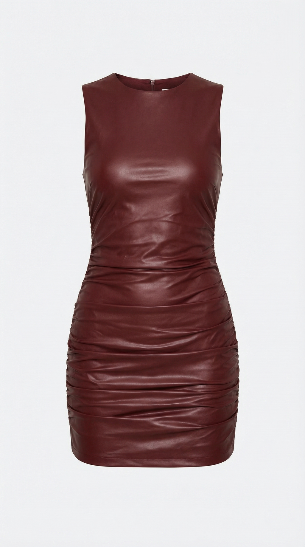 Women's Faux Leather Mini Dress Sleeveless Bodycon 4