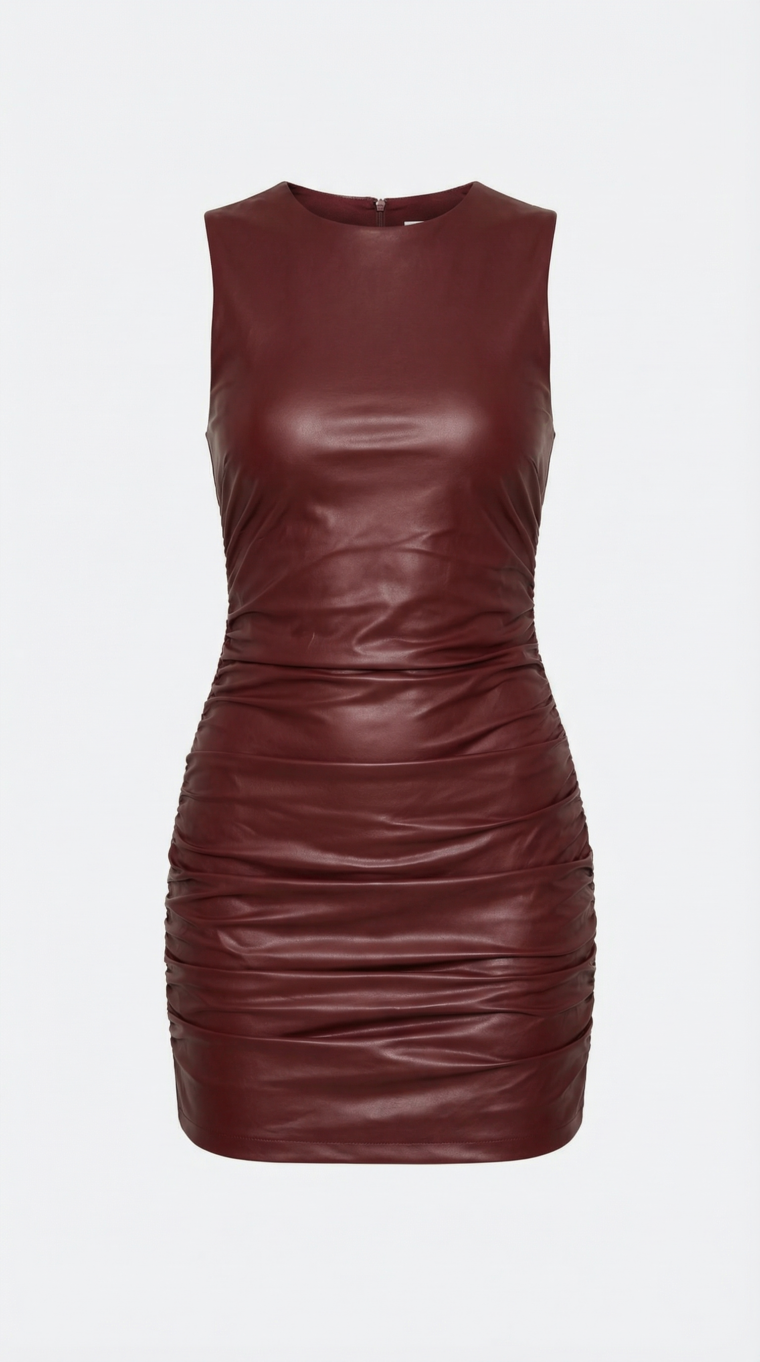 Women's Faux Leather Mini Dress Sleeveless Bodycon 4