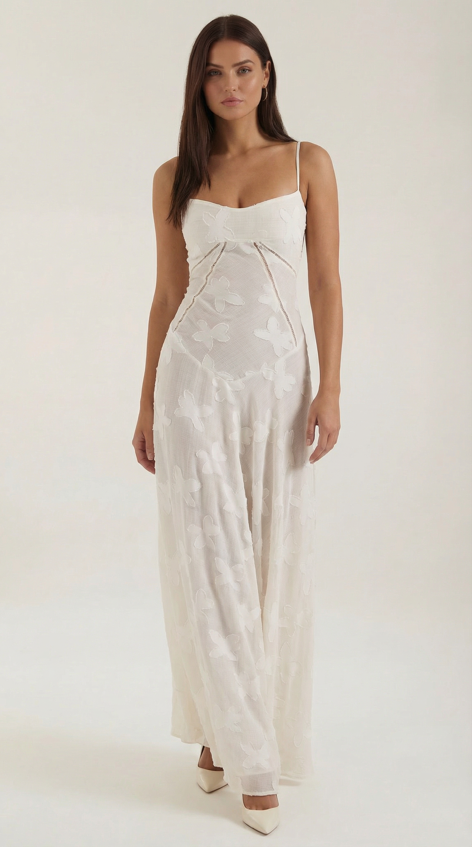 Women's Lace Maxi Dress Floral Embroidery Elegant Evening 0