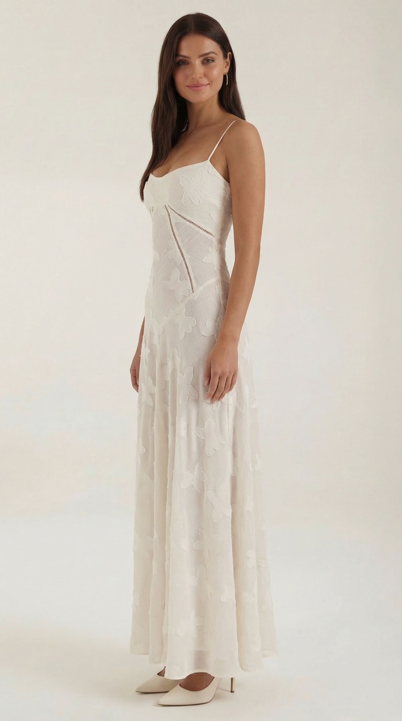 Women's Lace Maxi Dress Floral Embroidery Elegant Evening 1