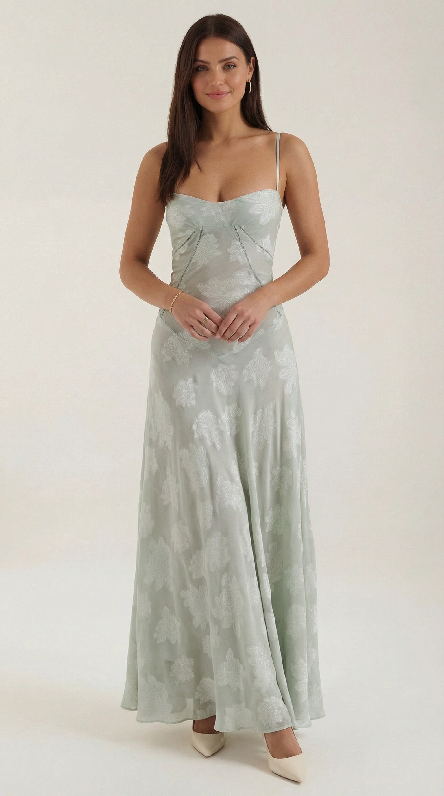 Women's Lace Maxi Dress Floral Embroidery Elegant Evening 10