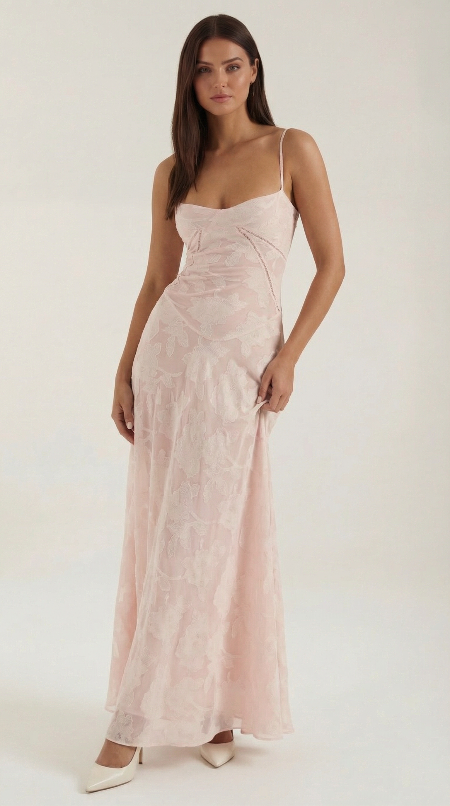 Women's Lace Maxi Dress Floral Embroidery Elegant Evening 5