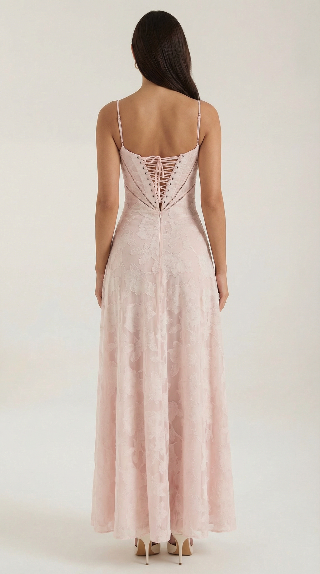 Women's Lace Maxi Dress Floral Embroidery Elegant Evening 8