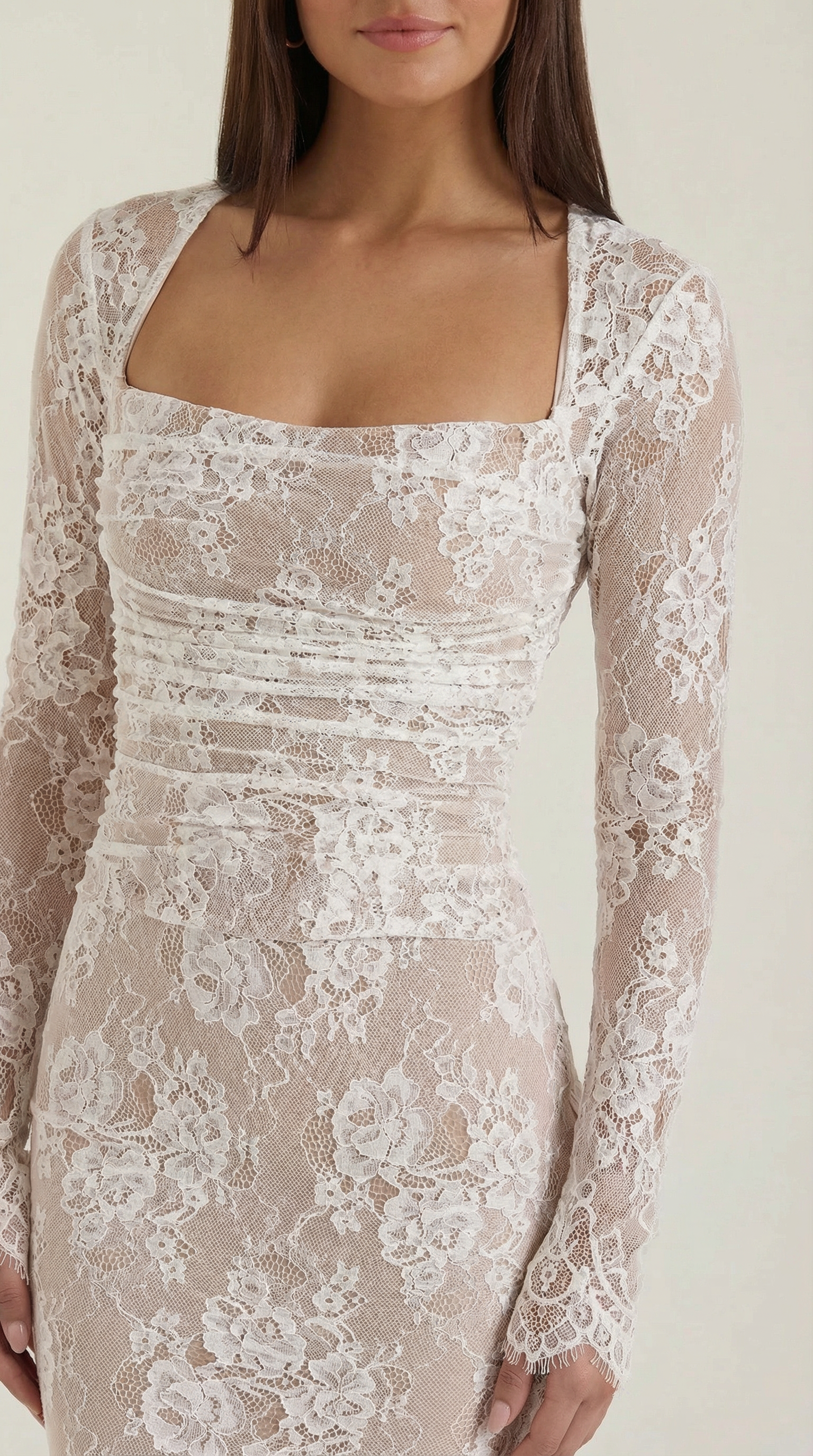 Women's Lace Maxi Dress V-Neck Sleeveless Floral Lace 2