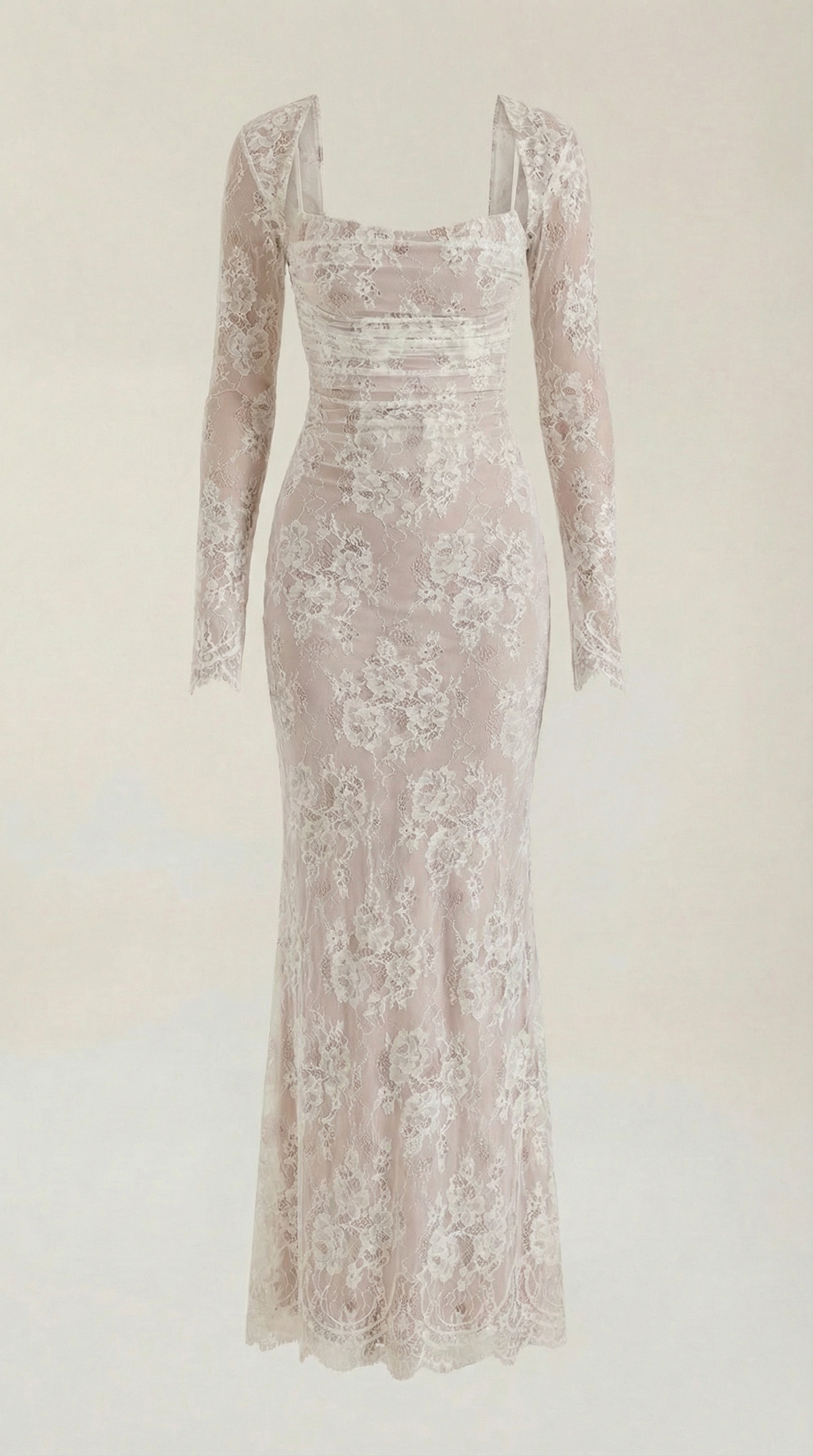 Women's Lace Maxi Dress V-Neck Sleeveless Floral Lace 8