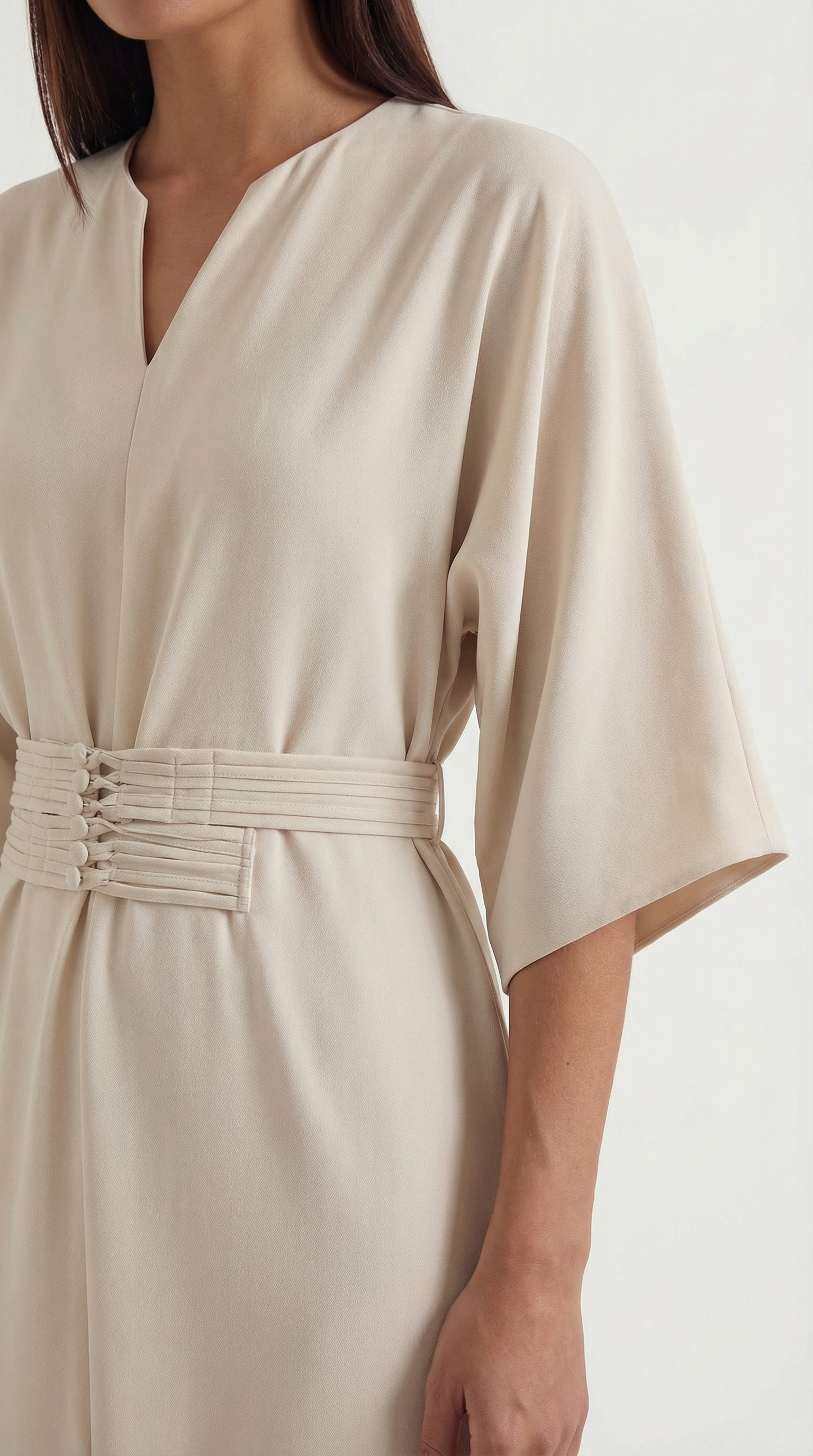 Women's Maxi Dress Belted Waist A-Line Long Dress 2