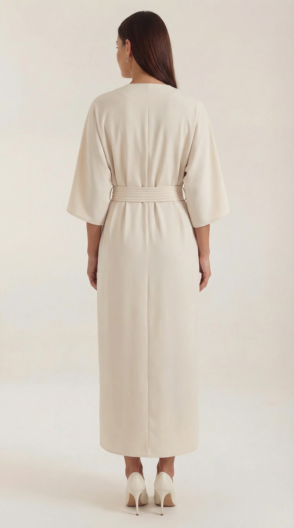 Women's Maxi Dress Belted Waist A-Line Long Dress 3