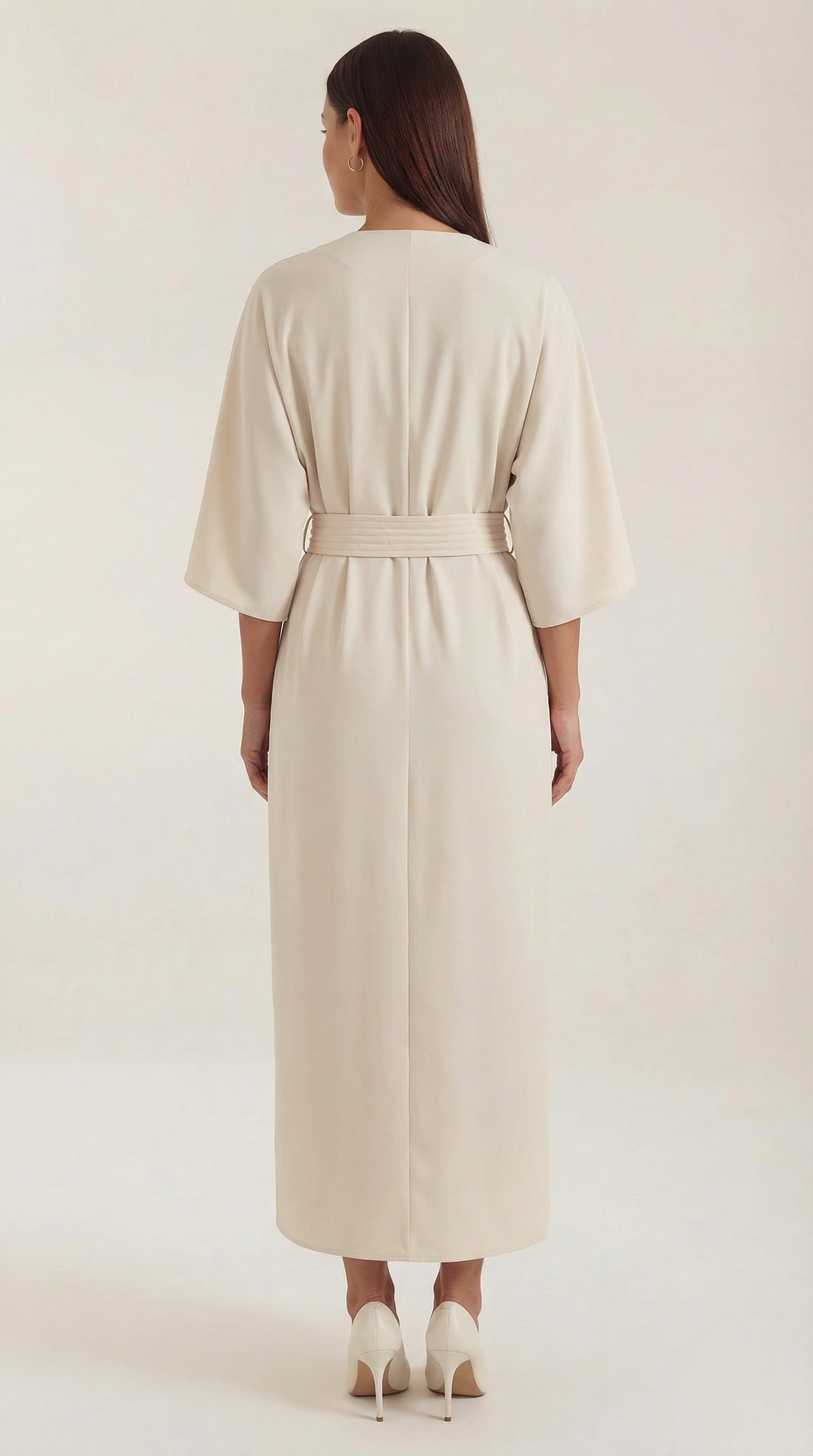 Women's Maxi Dress Belted Waist A-Line Long Dress 3