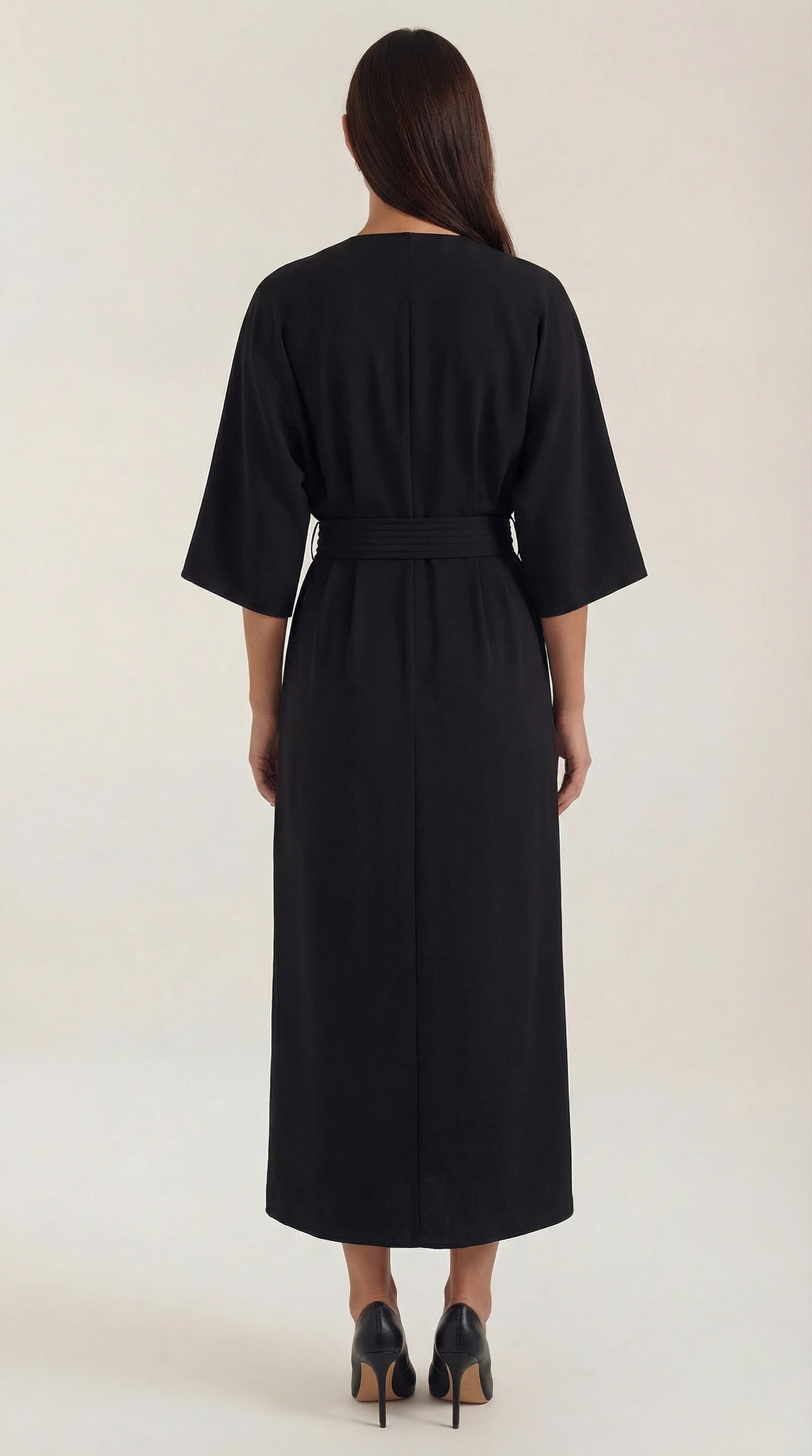 Women's Maxi Dress Belted Waist A-Line Long Dress 8