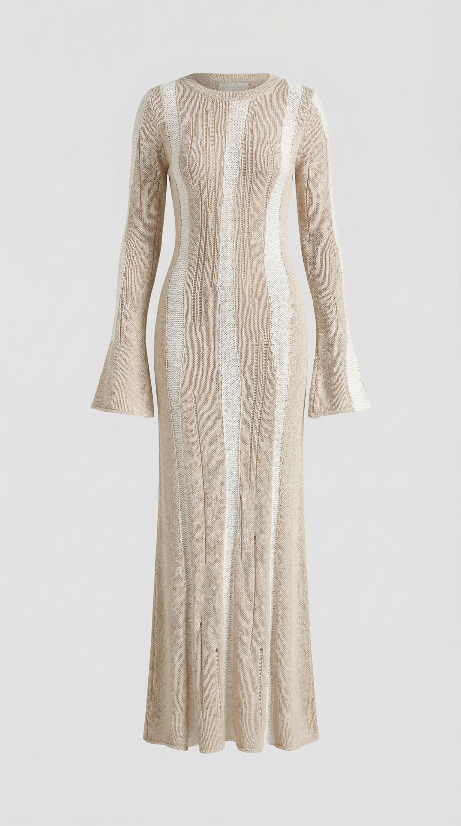 Women's Maxi Dress Knit with Bell Sleeves and Metallic Threading 4