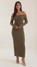 Women's Off-Shoulder Bodycon Maxi Dress Sleek Evening Gown 0