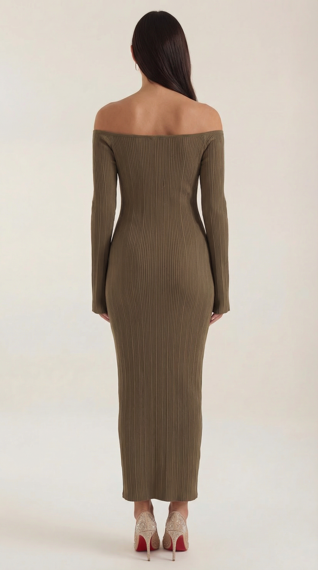 Women's Off-Shoulder Bodycon Maxi Dress Sleek Evening Gown 3