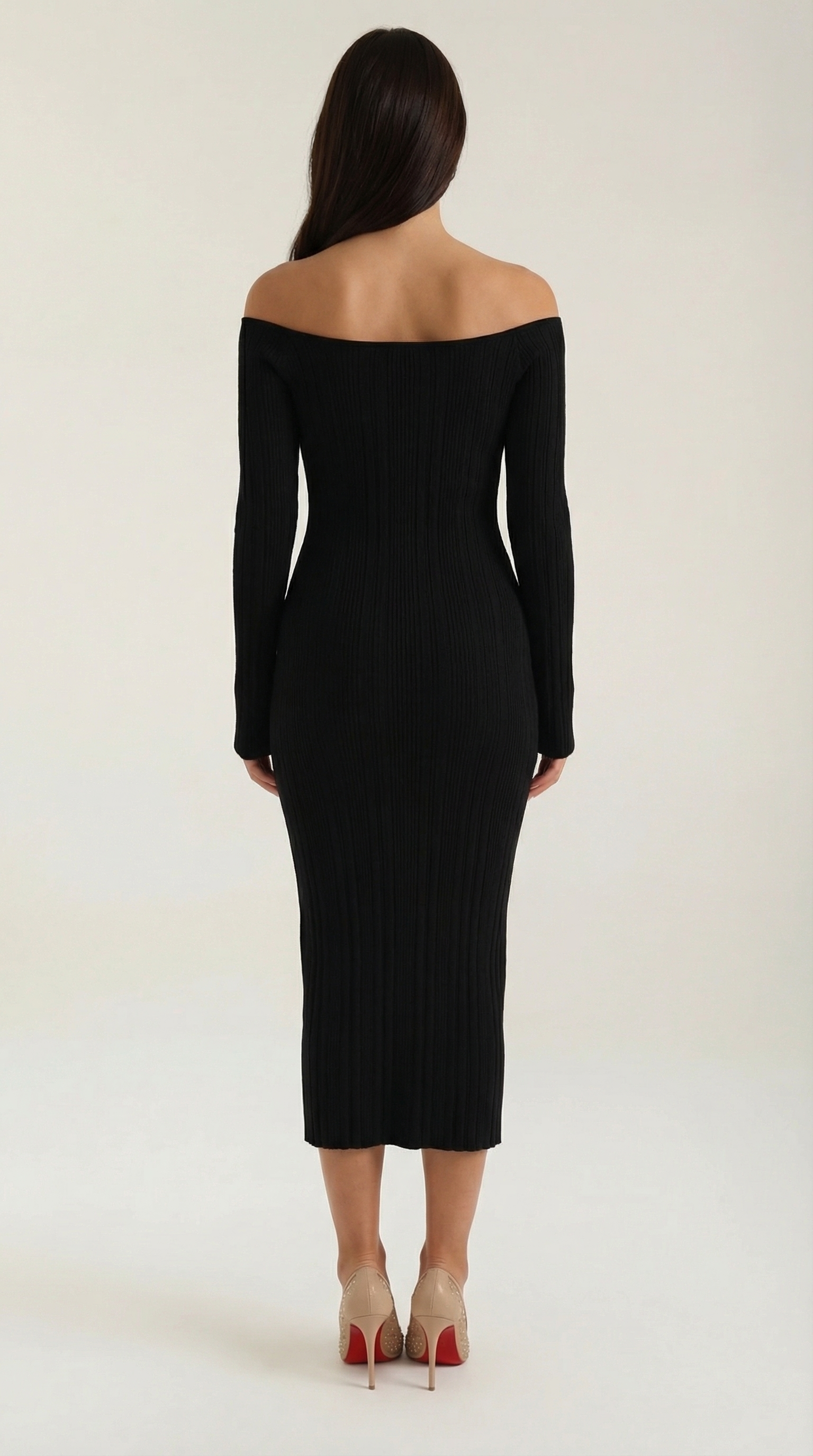 Women's Off-Shoulder Bodycon Maxi Dress Sleek Evening Gown 8