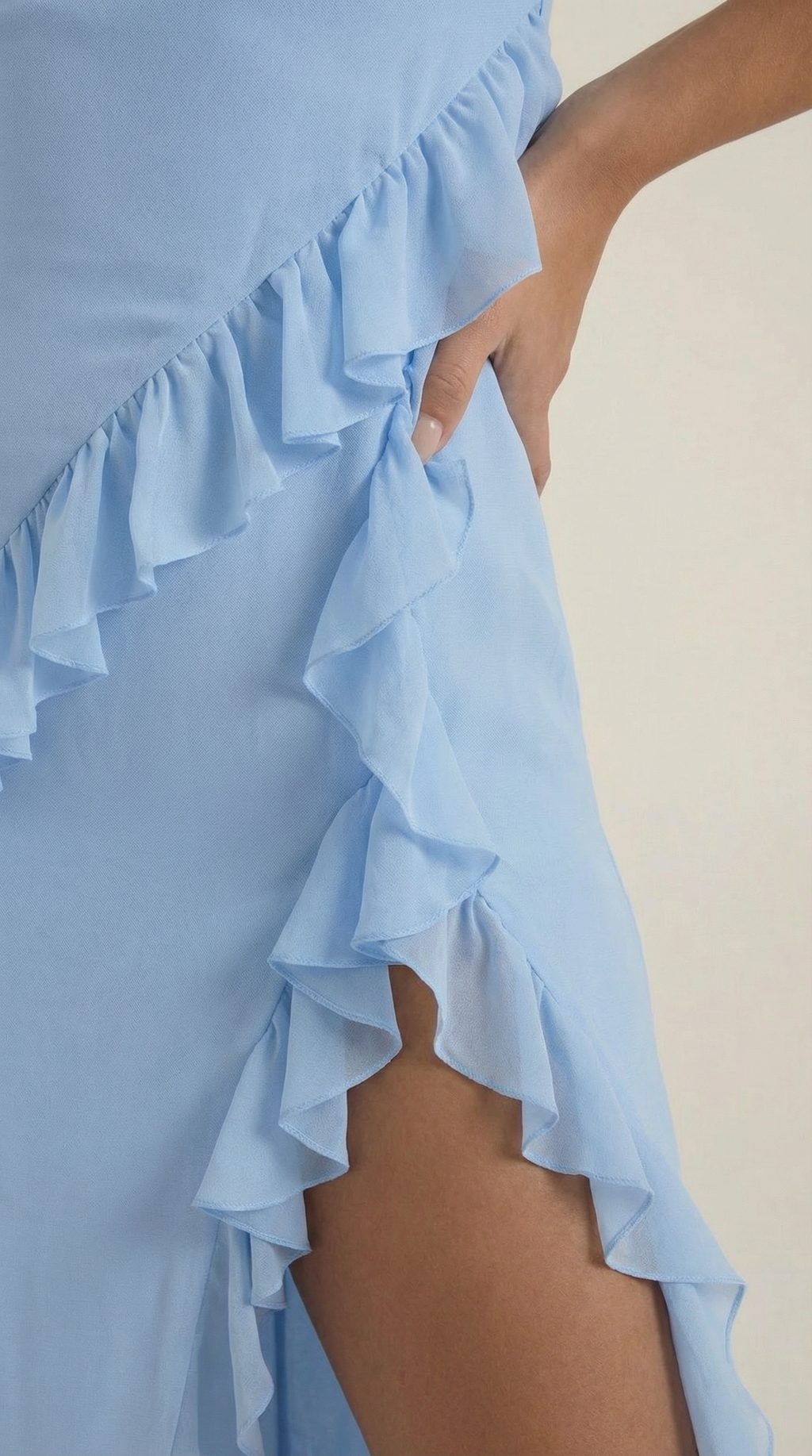 Women's Ruffled Maxi Dress V-Neck Flowy Boho Long Dress 7