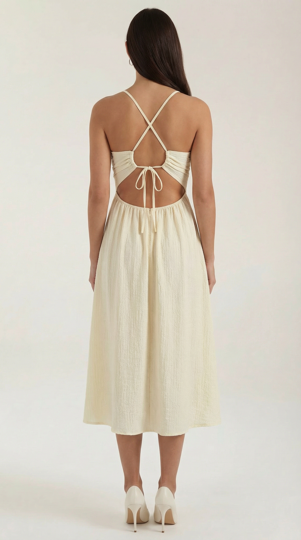 Women's Summer Midi Dress Lightweight Cutout Design 3