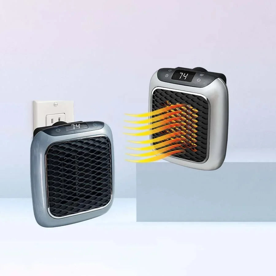 Space Heater with Modern Design – Compact Electric Heater with Timer, Tip-Over & Overheat Protection – EcoHeat